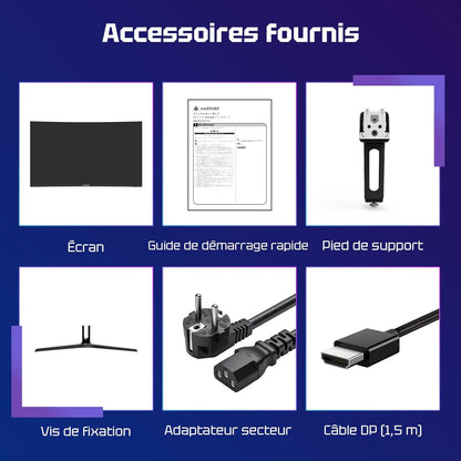 Ecran PC Gamer Incurvé 27 Pouces - 240Hz, FHD 1920X1080, 1Ms MPRT, Srgb 130%, Anti-Lumière Bleue, HDR, Adaptive Sync, HDMI 2.0/DP 1.4, VESA 100X100, Amzg27C1Pro