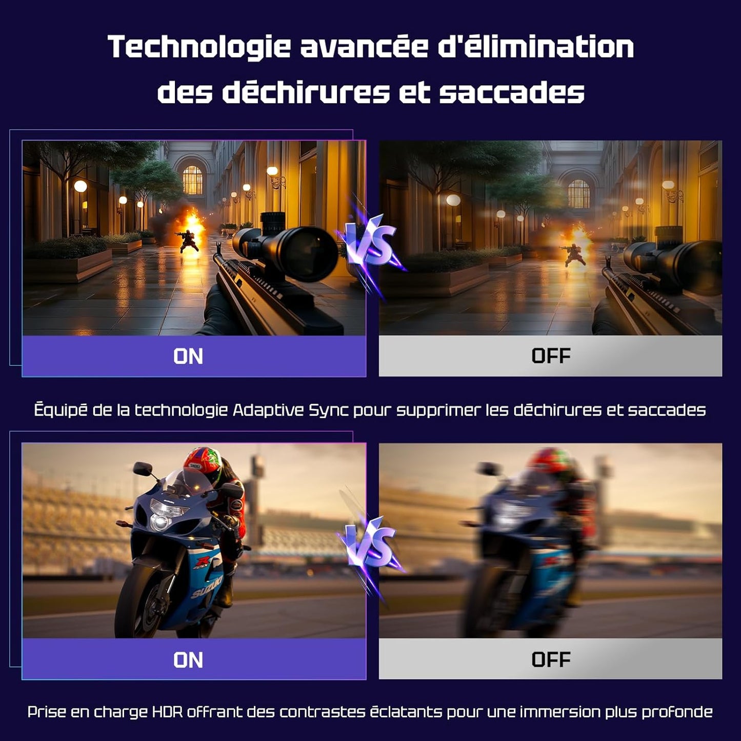Ecran PC Gamer Incurvé 27 Pouces - 240Hz, FHD 1920X1080, 1Ms MPRT, Srgb 130%, Anti-Lumière Bleue, HDR, Adaptive Sync, HDMI 2.0/DP 1.4, VESA 100X100, Amzg27C1Pro