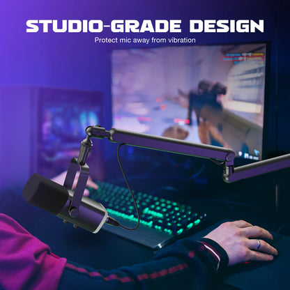 Support de microphone à bras réglable discret avec gestion des câbles et fixation bureau, bras articulé à suspension pour K688, Ampligame AM8-BM88