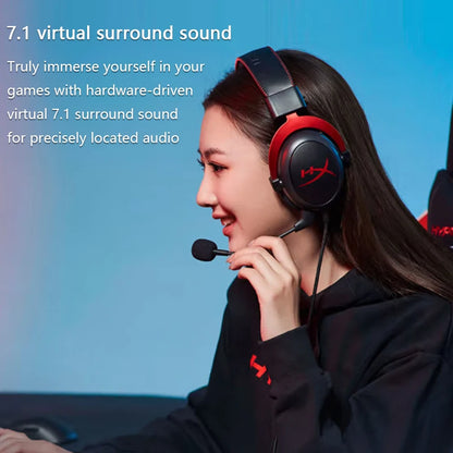 Hyper X Casque Gaming Cloud II  Son Surround Hi-Fi 7.1, Micro Détachable et Carte Son USB pour PC & PS