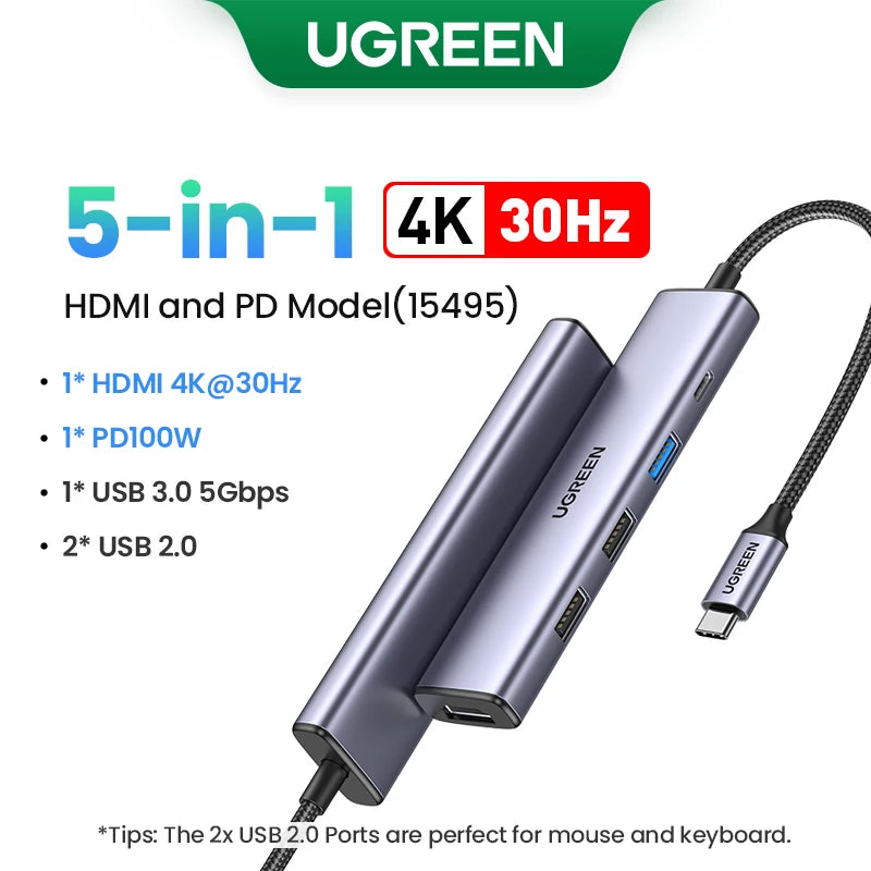Hub USB-C 10 en 1 avec Double HDMI 8K, RJ45 Ethernet, USB 3.0 & PD 100W – Station d’Accueil / Adaptateur pour MacBook Pro / Air (M1 / M2), Windows, ChromeBook