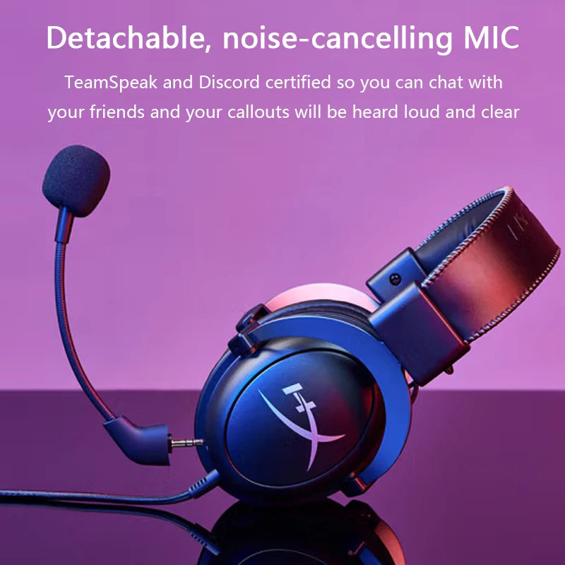 Hyper X Casque Gaming Cloud II  Son Surround Hi-Fi 7.1, Micro Détachable et Carte Son USB pour PC & PS