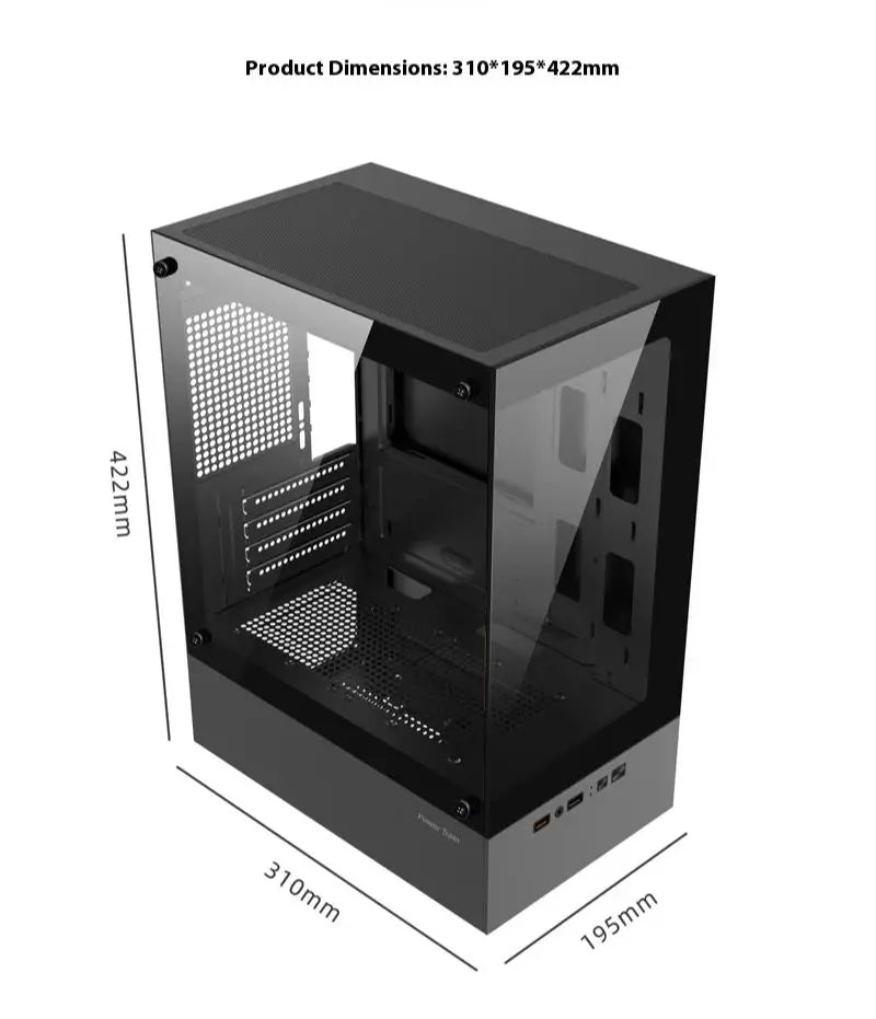 Boîtier PC Illusionary Realm – Châssis Gamer M-ATX / ITX avec Panneau Latéral Transparent et Support Watercooling 240 mm