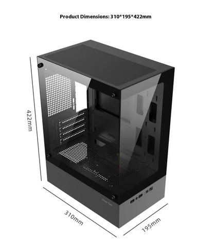 Boîtier PC Illusionary Realm – Châssis Gamer M-ATX / ITX avec Panneau Latéral Transparent et Support Watercooling 240 mm