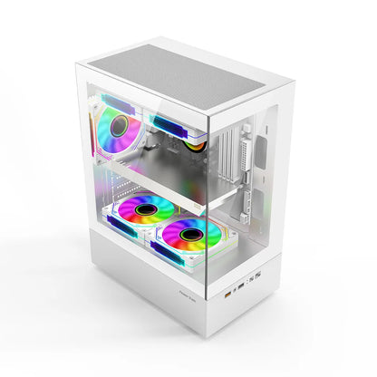 Boîtier PC Illusionary Realm – Châssis Gamer M-ATX / ITX avec Panneau Latéral Transparent et Support Watercooling 240 mm