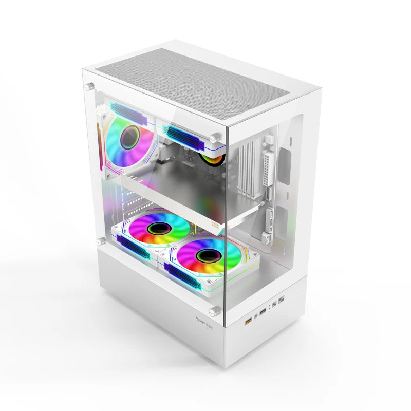Boîtier PC Illusionary Realm – Châssis Gamer M-ATX / ITX avec Panneau Latéral Transparent et Support Watercooling 240 mm
