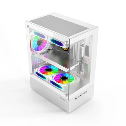 Boîtier PC Illusionary Realm – Châssis Gamer M-ATX / ITX avec Panneau Latéral Transparent et Support Watercooling 240 mm