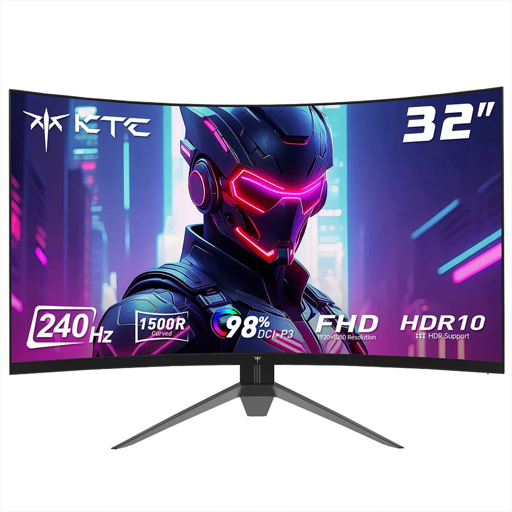 KTC H32S17F 32″ Écran incurvé gaming – 125 % sRGB • HDR10 • 3500 :1 • 240 Hz • 1920×1080 HVA • 3 ms