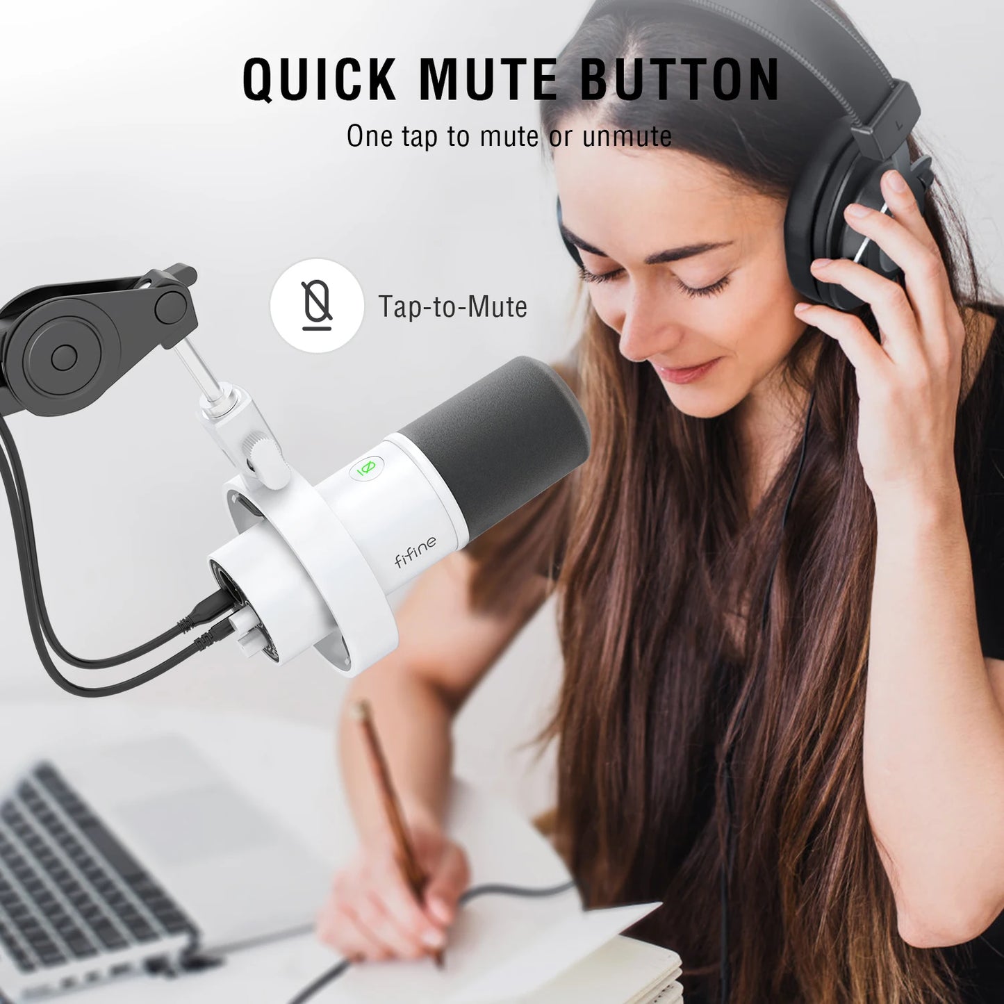 Microphone dynamique XLR d’enregistrement avec monitoring en temps réel, micro USB pour streaming avec réglage de gain et touche mute pour PC, table de mixage – K688