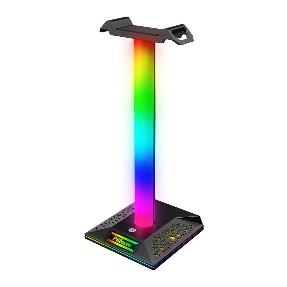 Support Casque RGB pour Gaming avec Ports USB – Support de Bureau avec Contrôle Tactile et Éclairage pour Casque / Écouteurs