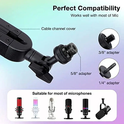 Support de Microphone à Bras Articulé à Suspension Lourde Réglable pour Micro SM7B, K688, K658, AM8, Microphone à Condensateur, Studio d’Enregistrement