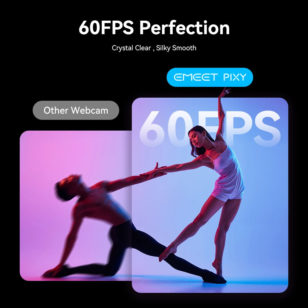 Webcam 4K EMEET PIXY à double caméra – Suivi AI, Capteur Sony, Contrôle gestuel, Autofocus et 3 micros intégrés pour streaming et visioconférence