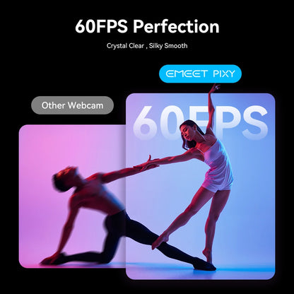 Webcam 4K EMEET PIXY à double caméra – Suivi AI, Capteur Sony, Contrôle gestuel, Autofocus et 3 micros intégrés pour streaming et visioconférence