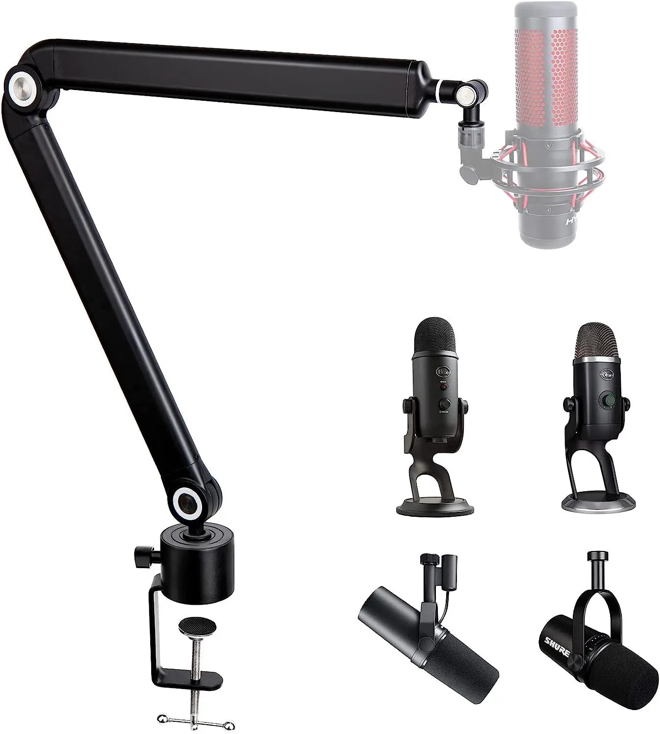 Support de Microphone à Bras Articulé à Suspension Lourde Réglable pour Micro SM7B, K688, K658, AM8, Microphone à Condensateur, Studio d’Enregistrement