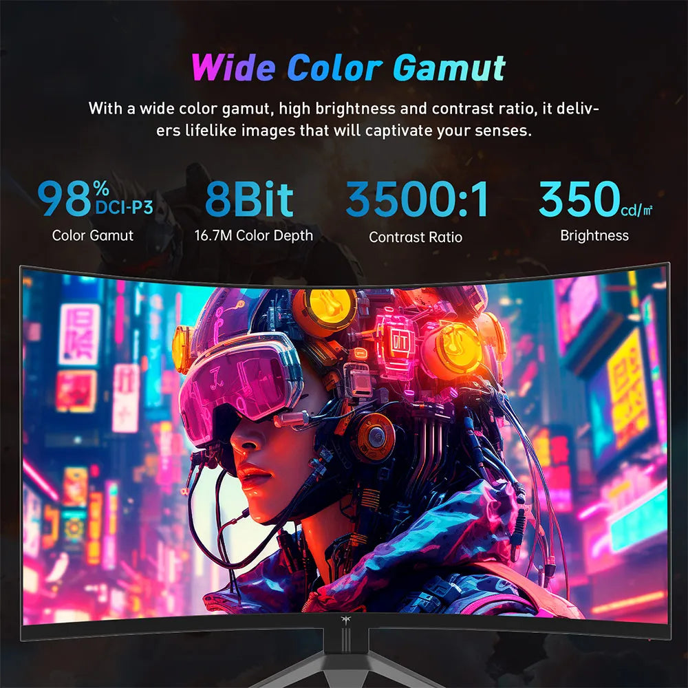 KTC H32S17F 32″ Écran incurvé gaming – 125 % sRGB • HDR10 • 3500 :1 • 240 Hz • 1920×1080 HVA • 3 ms