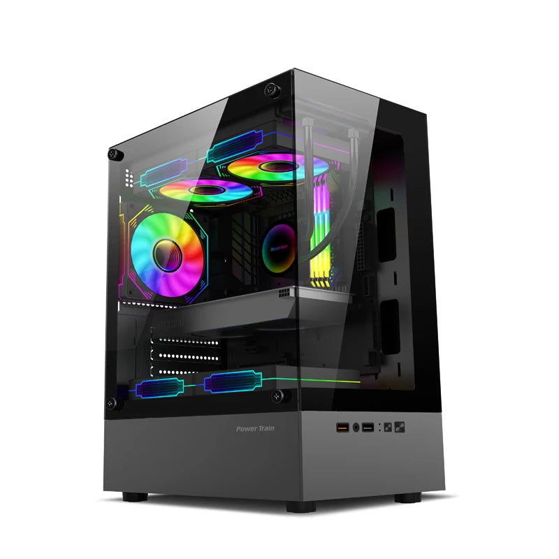 Boîtier PC Illusionary Realm – Châssis Gamer M-ATX / ITX avec Panneau Latéral Transparent et Support Watercooling 240 mm
