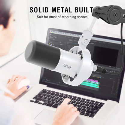 Microphone dynamique XLR d’enregistrement avec monitoring en temps réel, micro USB pour streaming avec réglage de gain et touche mute pour PC, table de mixage – K688