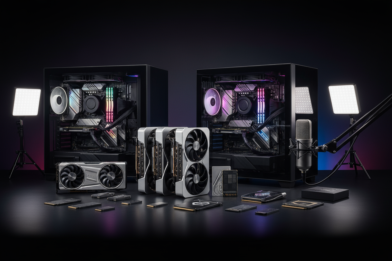 Articles composants informatique, ssd carte graphique, boitier pc carte mère et streaming 