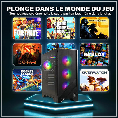 High-Performance Gaming Desktop PC - AMD Ryzen 7 5700G 4.6 GHz | Radeon Vega 8 | 32GB DDR4 RAM | 1TB SSD | Silent Water Cooling | WLAN | Windows 11 Pro