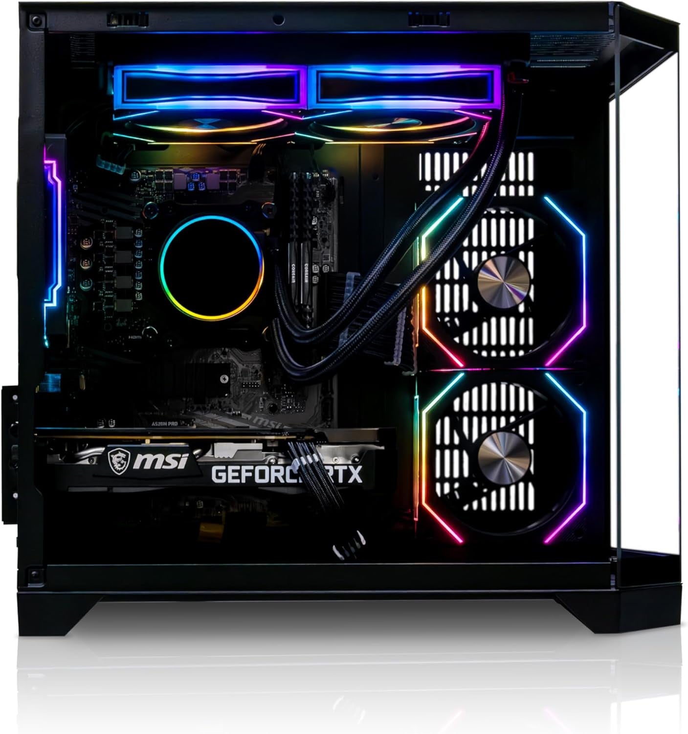 ADMI Gaming PC - AMD Ryzen 7 5700X with Liquid CPU Cooler - RTX 4060 8GB GDDR6 - 32GB DDR4 3200MHz RAM - 1TB NVMe SSD - Mars ARGB Black Gaming Case - WiFi - Windows 11